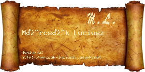 Márcsák Luciusz névjegykártya